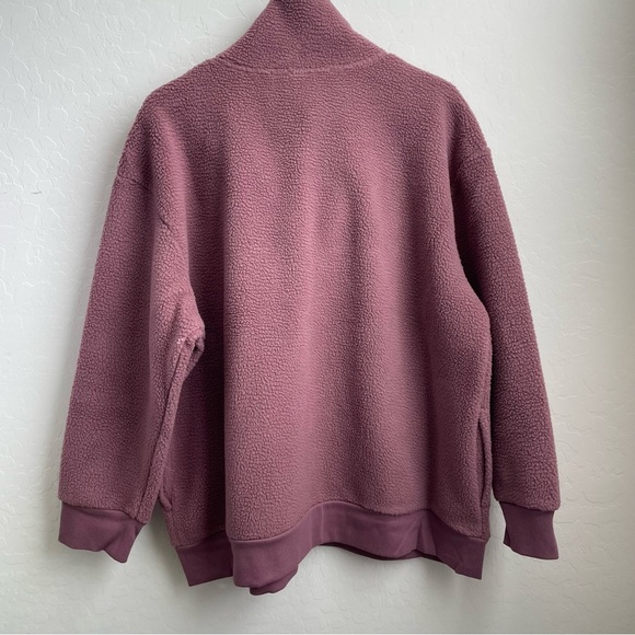 Ava & Viv Sherpa Quarter Zip with Pockets Dusty Purple 1X NWT - Picture 3 of 6